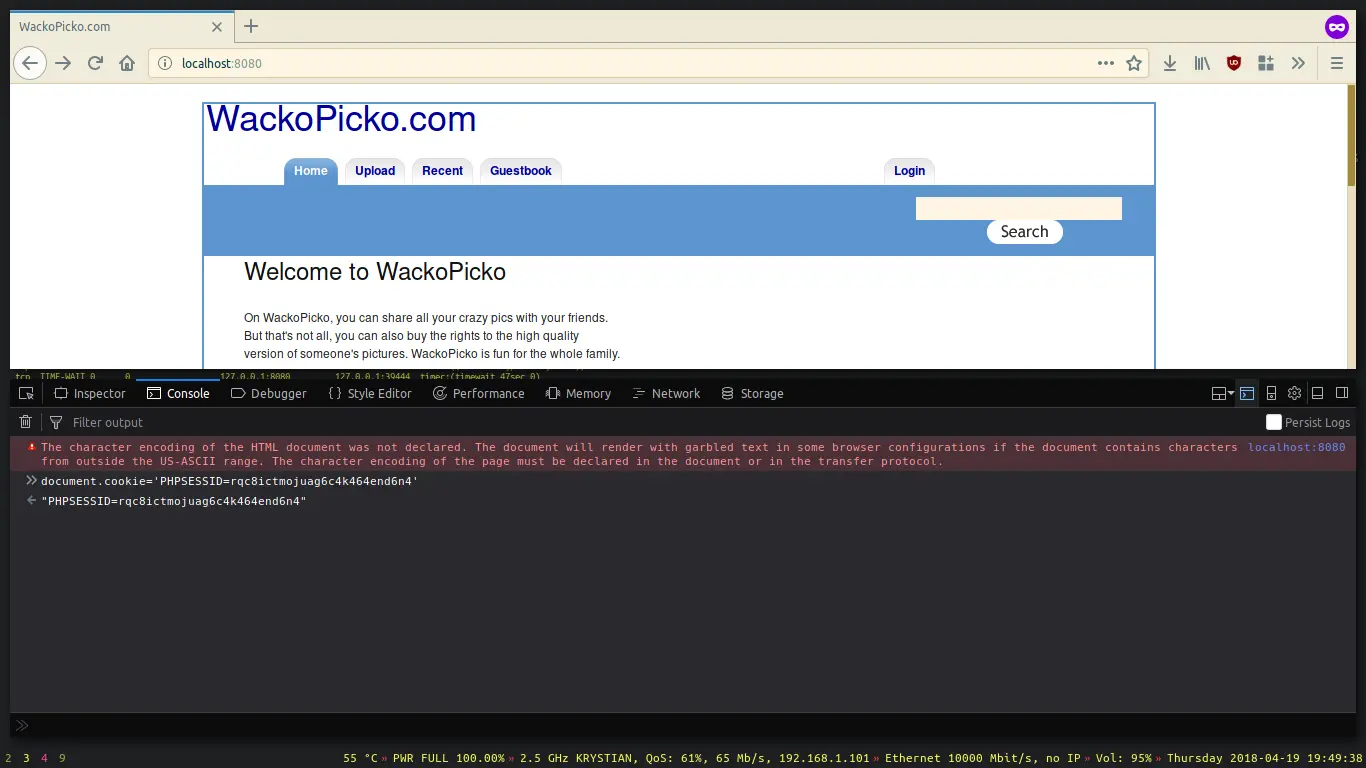 Setting the cookie with JS